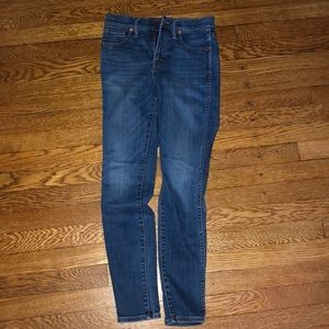 Madewell high rise 10” dark wash skinny jeans